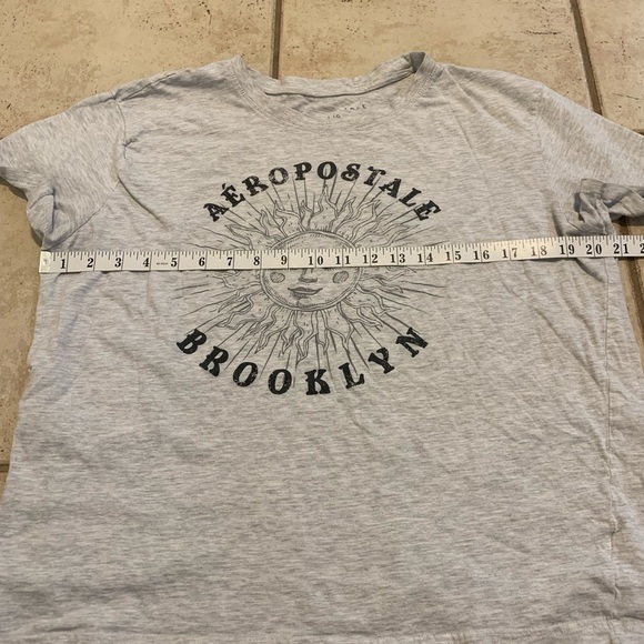 💜 Aeropostale Brooklyn Sun Graphic T-shirt - Gray - Women's/Unisex Size L/G - Picture 3 of 5